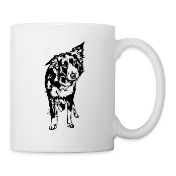 Border Collie Portrait chiens de troupeau chiens Wilsigns - Mug blanc - blanc - Droite