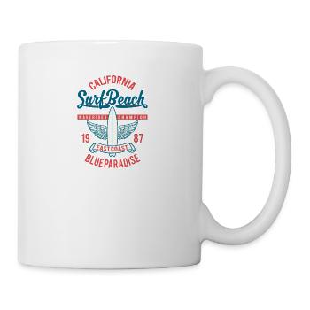 Surf Surf soleil Noël plage de surf - Mug blanc - blanc - Droite