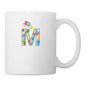 lettre M ballons - Mug blanc - blanc - Droite