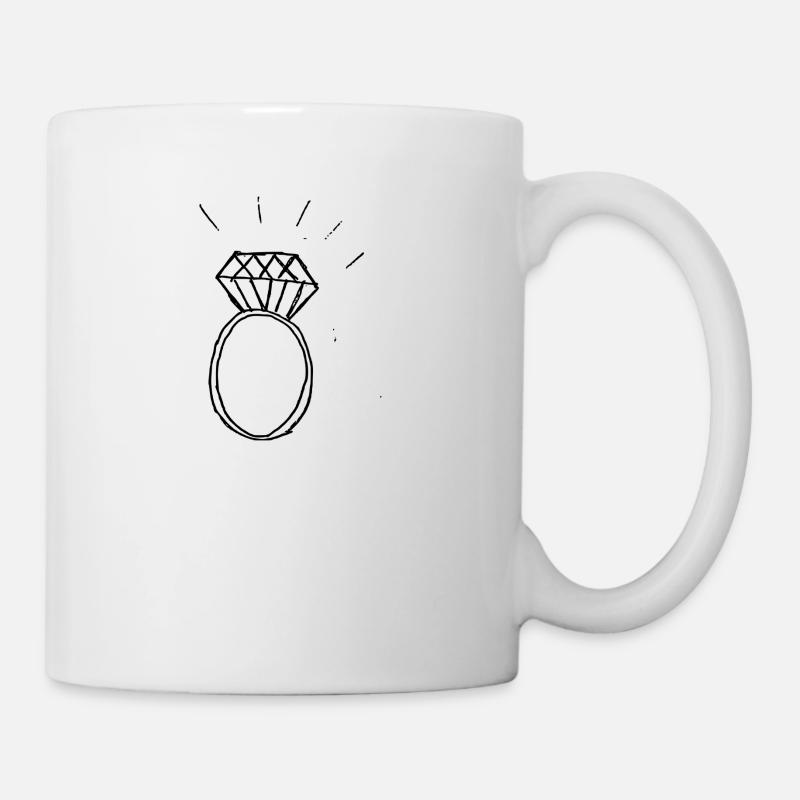 Diamantring - Tasse - Weiß