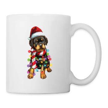 Noël Rottweiler Noël Père Noël Mignon Chien Cadeau - Mug blanc - blanc - Droite