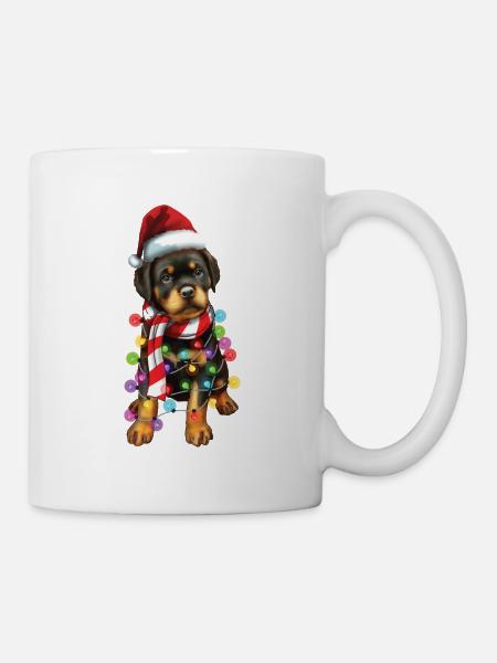 Weihnachten Rottweiler Weihnachten Weihnachtsmann Süßes Hundegeschenk - Tasse - Weiß