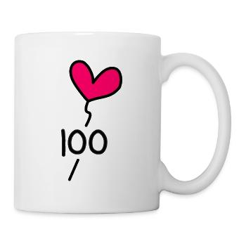 100 JAHRE. 100-jähriges Jubiläum. GEBURTSTAG 100 JAHRE. - Tasse - Weiß - Rechts