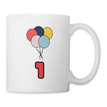 1. 1 AN. 1er ANNIVERSAIRE. ANNIVERSAIRE 1 AN. UN - Mug blanc - blanc - Droite