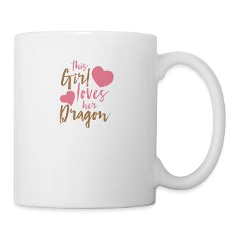 Fantasy / Drachen: This Girl Loves Her Dragon - Tasse - Weiß - Rechts