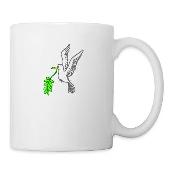 Colombe de la Paix dessinée - Mug blanc - blanc - Droite