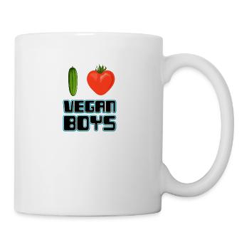T-shirt végétalien J'adore les garçons végétaliens - Mug blanc - blanc - Droite