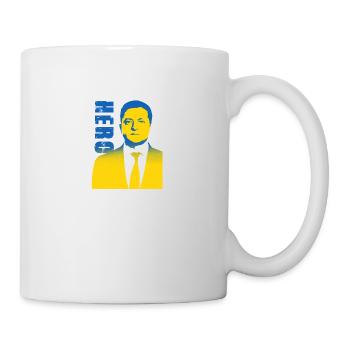 Hero. Ukraine, Zelensky, Zelinsky, Zelenskyi, - Mug - white - Right