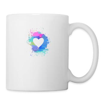heart, colorful,pastel,painting,watercolor,pink,blue - Mug - white - Right