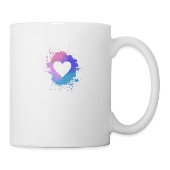 heart, colorful,pastel,painting,watercolor,pink,blue - Mug - white - Right