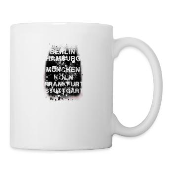 schwarz,deutsche städte,frankfurt,berlin,hamburg - Tasse - Weiß - Rechts