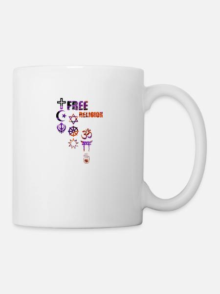 free religion,symbole,religion,kreuz,bunt - Tasse - Weiß