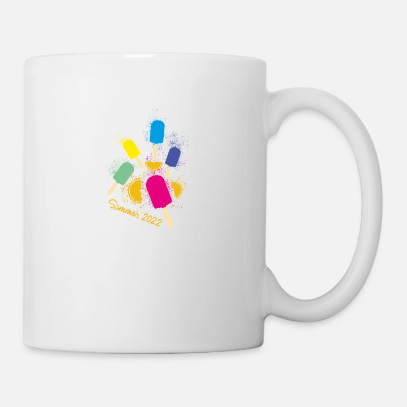 sommer 2022, wassereis, bunt,eis,sommer,buntes eis - Tasse - Weiß