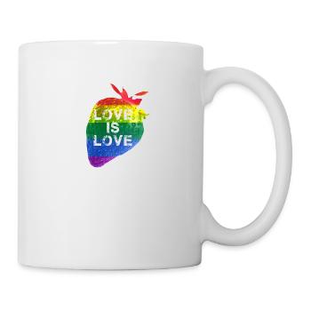 Strawberry,love is love, art,Rainbow,LGBT - Mug - white - Right