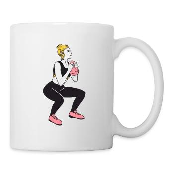 Bodybuilder Leg Day Girl Kettlebells Fitness - Mug blanc - blanc - Droite