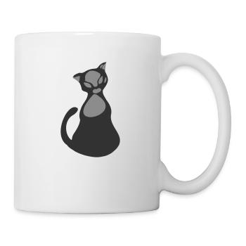 Chat gris et noir - Mug blanc - blanc - Droite
