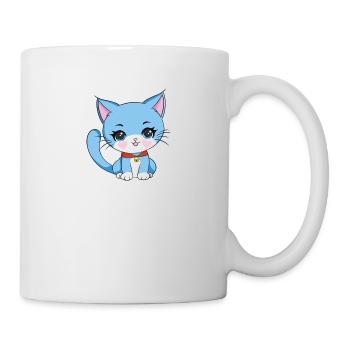 Chat Bleu Mignon - Mug blanc - blanc - Droite