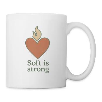 Soft is Strong Heart with Flame - Mug - white - Right