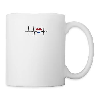 J'AIME EKG battement de coeur PAYS-BAS - Mug blanc - blanc - Droite