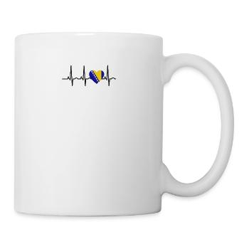 I LOVE ekg heartbeat Bosnien Bosnia - Mug - white - Right