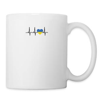 I LOVE ekg heartbeat UKRAINE - Mug - white - Right