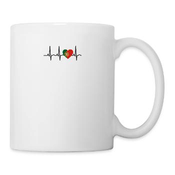 I LOVE ekg heartbeat PORTUGAL portugese - Mug - white - Right