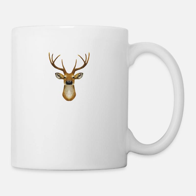 hirsch polygon - Tasse - Weiß