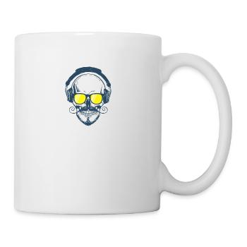 Amazing skull design with headphones - Mug blanc - blanc - Droite