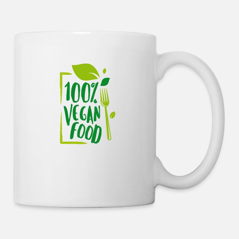 Nourriture 100% végétalienne - Mug blanc - blanc