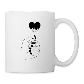 Feu de cœur - Mug blanc - blanc - Droite