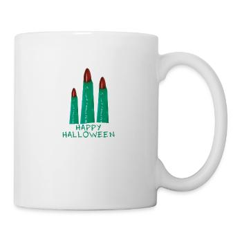 halloween,doigt,joyeux halloween,doigts verts, - Mug blanc - blanc - Droite