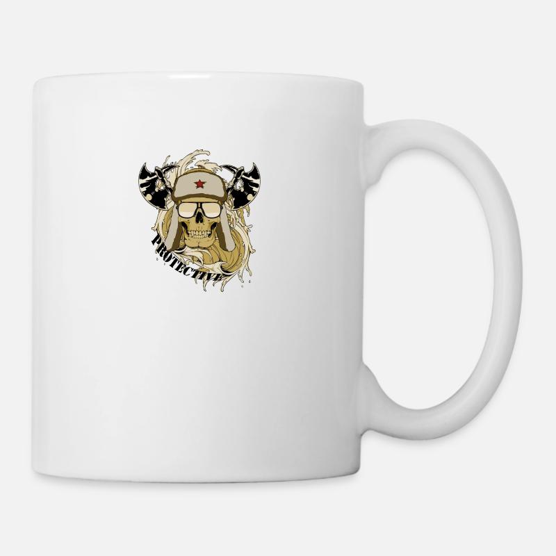 protective skull - Tasse - Weiß