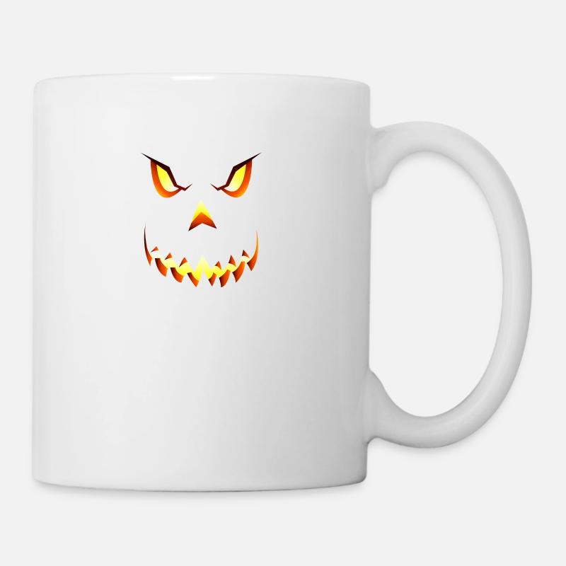 Citrouille garniture de visage en colère de citrouille d'Halloween - Mug blanc - blanc