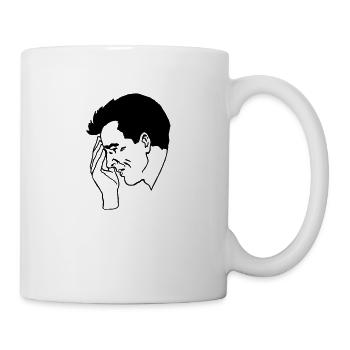facepalm blöd dummheit kopfschmerzen - Tasse - Weiß - Rechts