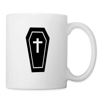 Cercueil avec croix / cercueil et croix / Halloween - Mug blanc - blanc - Droite
