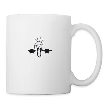Mur de briques homme regarder voir observer - Mug blanc - blanc - Droite