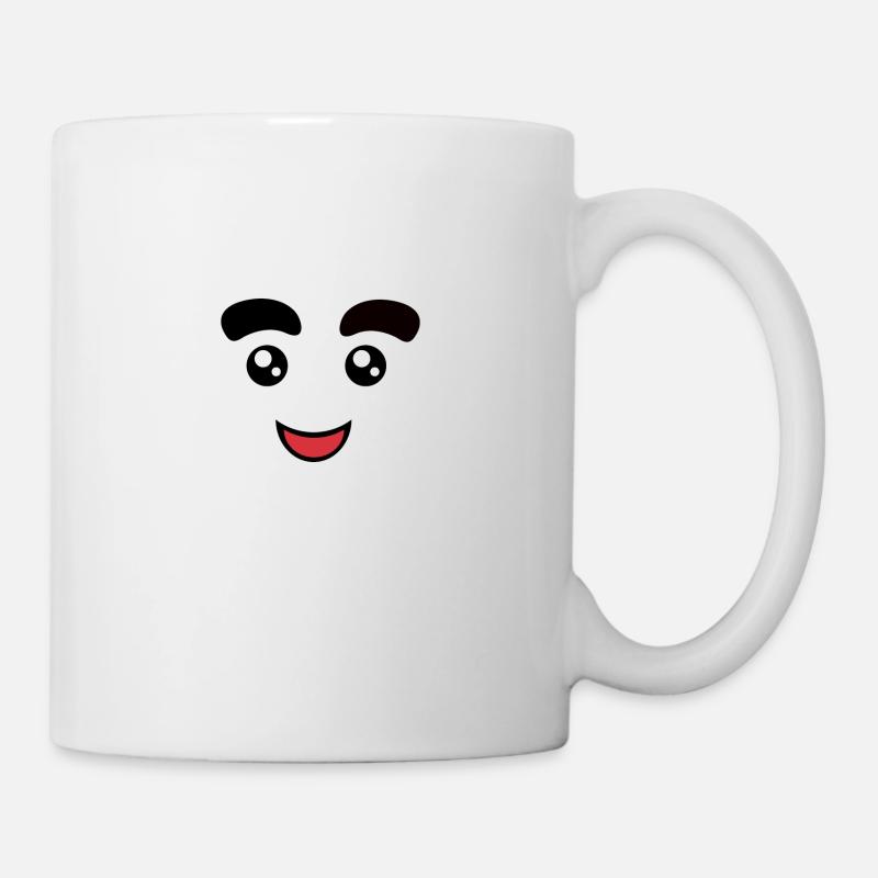 Visage Visage Yeux Bouche Amicale Joie Rire - Mug blanc - blanc
