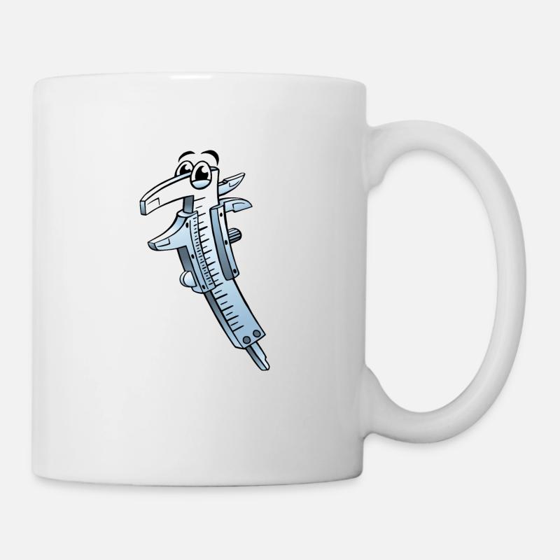 Pied à coulisse en métal - Mug blanc - blanc