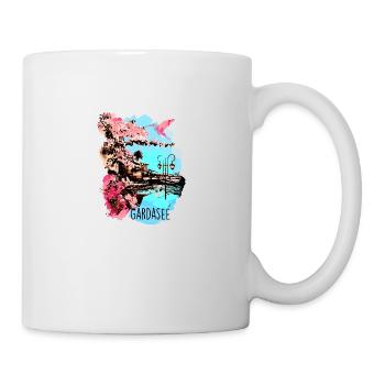 lac de garde,illustration,paysage, italie,aquarelle - Mug blanc - blanc - Droite