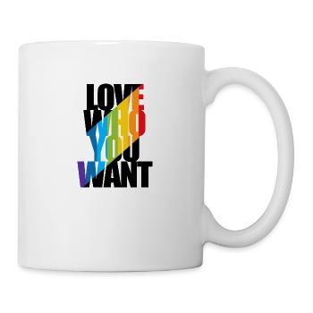 Love who you want LGBTQ Pride Month Gay - Mug blanc - blanc - Droite