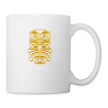 Tiki Masque Tiki Bar Hawaii Or - Mug blanc - blanc - Droite