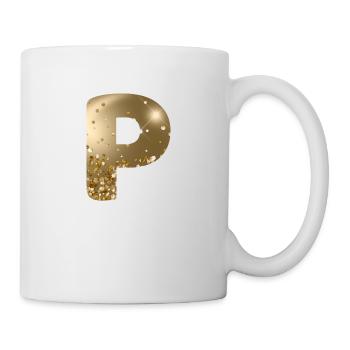 Monogram P Gold Glitter personnalisable - Mug blanc - blanc - Droite