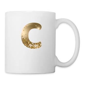 Customizable Monogram C Gold Glitter - Mug - white - Right