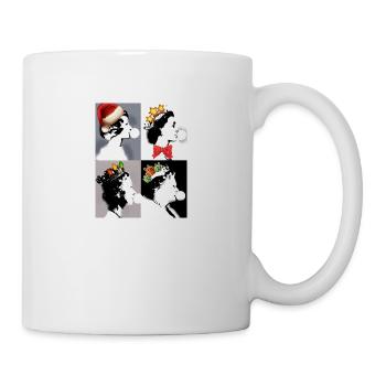 Queen II -Elizabeth England Queen,Kaugummi,pop-art - Tasse - Weiß - Rechts
