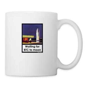 En attendant que Bitcoin se lune... - Mug blanc - blanc - Droite