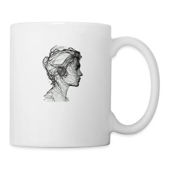 One line drawing woman - Mug - white - Right