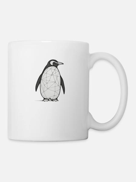 Geometrischer Pinguin - Tasse - Weiß
