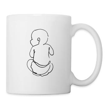 Baby schlafend Lilienzeichnung - Tasse - Weiß - Rechts