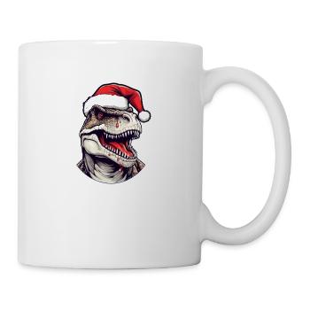 Dinosaurier Weihnachten Tier Kopf - Tasse - Weiß - Rechts