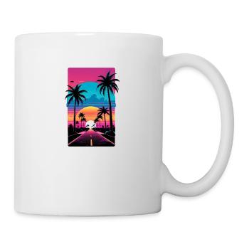 Miami Beach South Beach 80s Sunset Vaporwave - Mug - white - Right